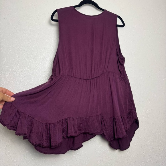 Torrid Bohemian Tassel Eyelet Sleeveless Ruffle Blouse - Picture 4 of 8